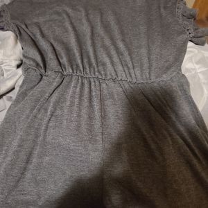 Super cute dark gray romper.